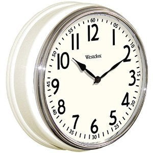 Classic Retro 12" Extra Thick Round Wall Clock White