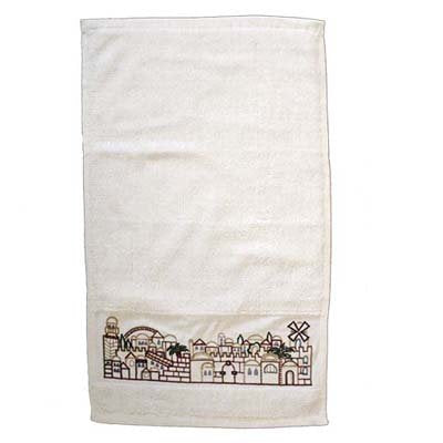 Towel - Netilat Yadayim - Jerusalem, 13x22 inch