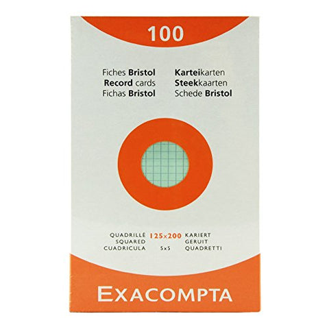 Exacompta Index Cards Filing Index Cards 5 x 8 Graph 4 Assorted colors 100 Cards