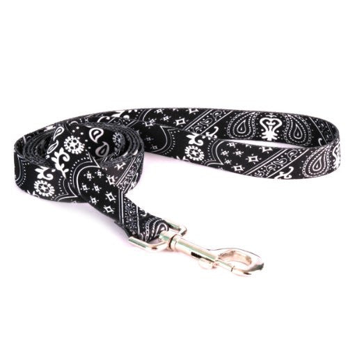 Black Bandana Collection - 1" x 5' Lead