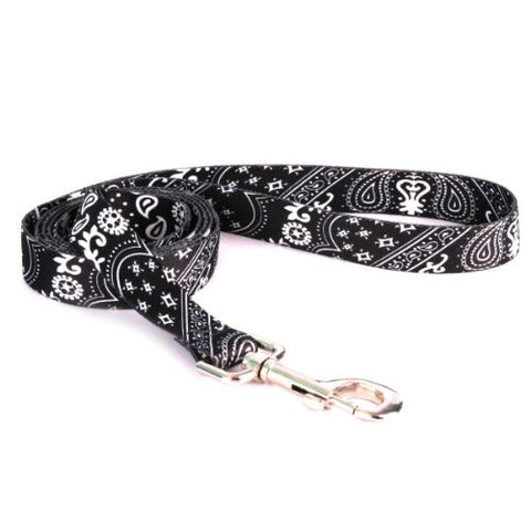 Black Bandana Collection - 1" x 5' Lead