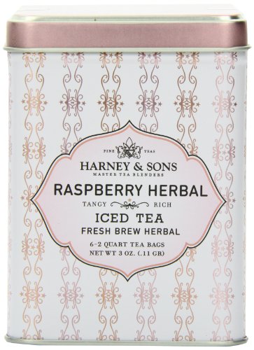 Iced Tea Tins - Caffeine-Free Herbal Tea, Raspberry Herbal (6ct)