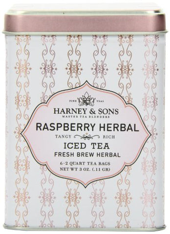 Iced Tea Tins - Caffeine-Free Herbal Tea, Raspberry Herbal (6ct)