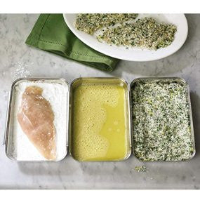 CHEFS 3 Piece Stainless-Steel Triple Breading Trays