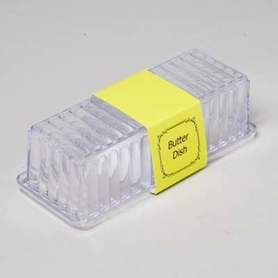 Butter Dish Clear With Lid 8 X 2-7/8 X 2-1/4 In Pdq W/printed Sleeve