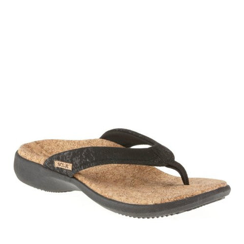 Women's Cork Flips, Coal, Size 5