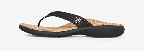 Women's Cork Flips, Coal, Size 7