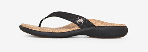 Women's Cork Flips, Coal, Size 7