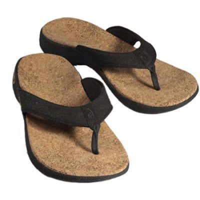 Women's Cork Flips, Coal, Size 9