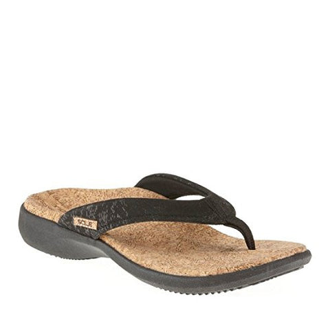 Women's Cork Flips, Coal, Size 10