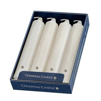 White Unscented 9" Grande Classic Dinner Candles, Box of 4