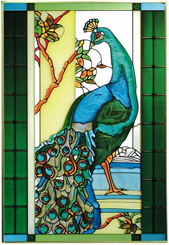 Wildlife, Peacock V-526, Zinc frame, 14" Wide x 20.5" High and
Chain Kit