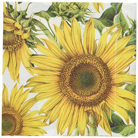 Luncheon Jumbo Sunflower Napkins – 20 Pack - Yellow/Paper 6.5"