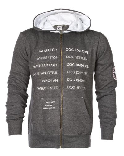 Dog is Good Unisex Dog Codependent Zip Hoodie, Grey, XX-Large