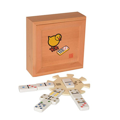 Chickenfoot Dominoes Double 9 Set w/Wooden Case, Hub, Scorepad