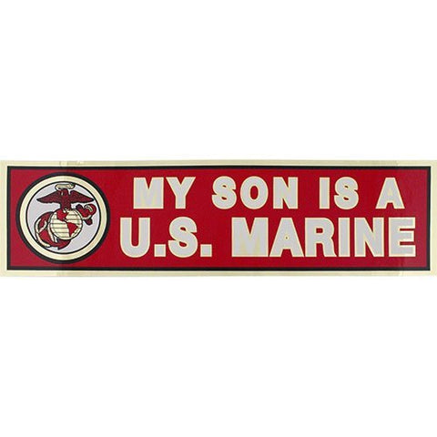 My Son is a U.S. Marine with EGA Emblem 11.25"x3.75" Bumper Sticker