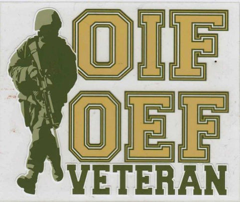 OIF-OEF Veteran with Soldier 4.75"x4" Decal