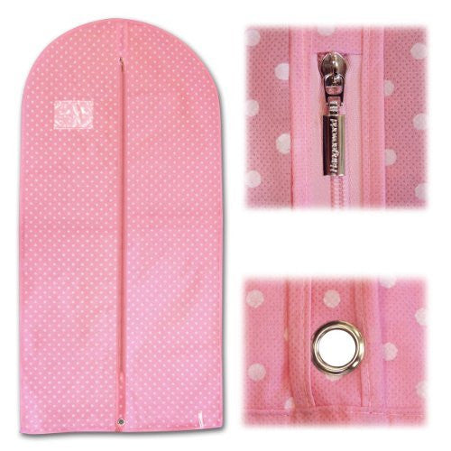 Girls Breathable Clothes Cover - Pink with White Polka Dots - 45 Inches