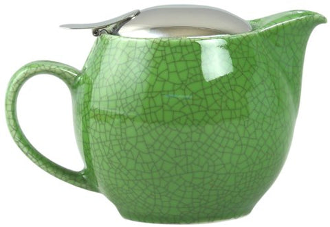 ROUND TEAPOT-M-Crackle Green