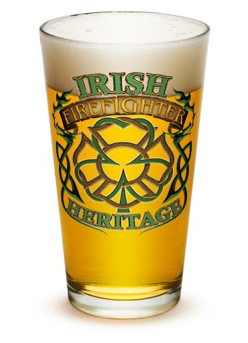 Firefighter Irish Heritage 16oz., Large Pint Glass