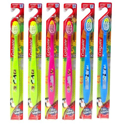 Colgate Extra Soft Children's Toothbrush, Assorted, Pack of 6