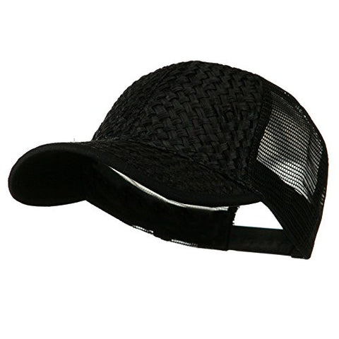 MG, Straw Trucker Cap - Black (One Size)