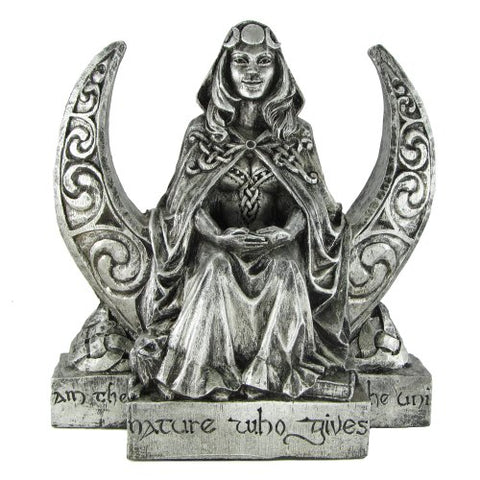 Moon Goddess Statue Silver 8 1/8"h x 7 5/8"w x 4"d