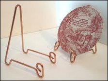 Bowl or Plate Stand, Copper Colored Steel, Medium