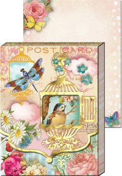 Die-Cut Window Pocket Note Pads, Whimsy Birdcages