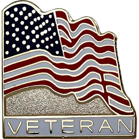 American Flag with "Veteran" on 7/8" Lapel Pin