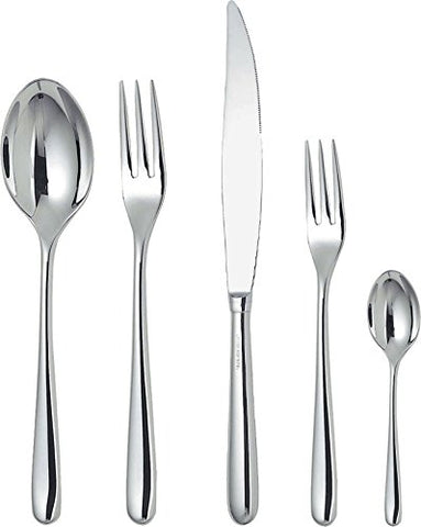 Cutlery set composed of one table spoon, one table fork, one table knife monobloc, one dessert fork, one tea spoon