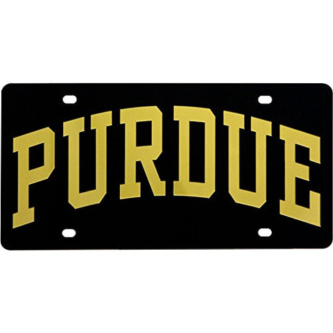 Classic Plate, Team Color, Arch, Acrylic, 12" x 6" x .25", Black Background, Purdue Boilermakers