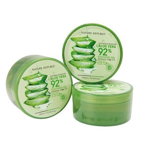 Nature Republic Soothing & Moisture Aloe Vera 92% Soothing Gel(Made with Pure AloeVera), 300ml