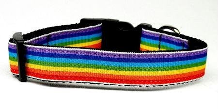 Rainbow Striped Nylon Collar, Medium