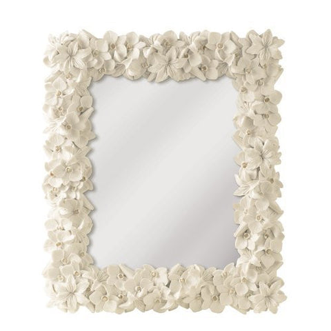 White Orchid & Lily Mirror with Stand