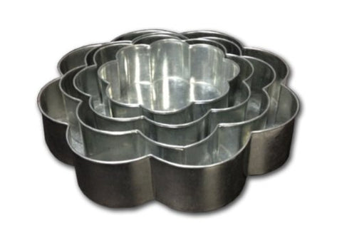 4 Tier Petal Multilayer Tin Cake Pan Set, 6", 8", 10", 12" (all 3" deep)