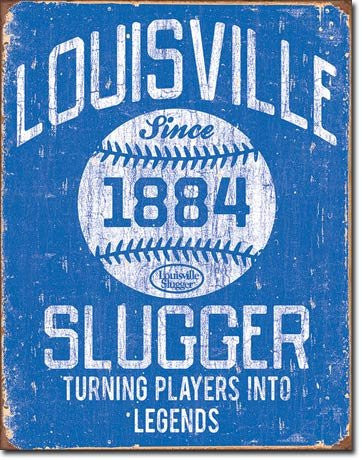 Louisville Slugger - Blue Tin Sign, 12.5"Wx16"H