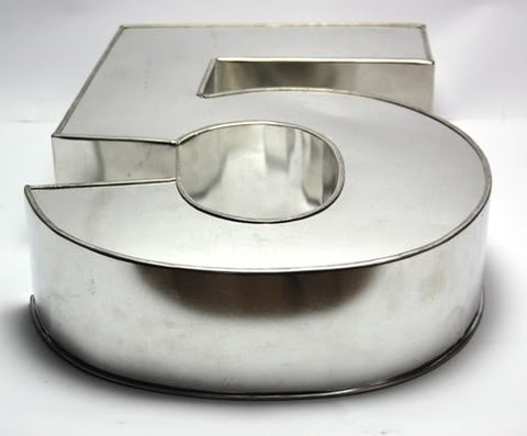 Small Number Five Cake Tin 10" x8" x2.5" (approximate)