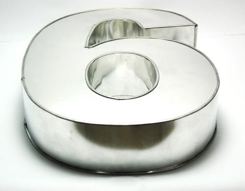 Small Number Six Cake Tin 10" x8" x2.5" (approximate)