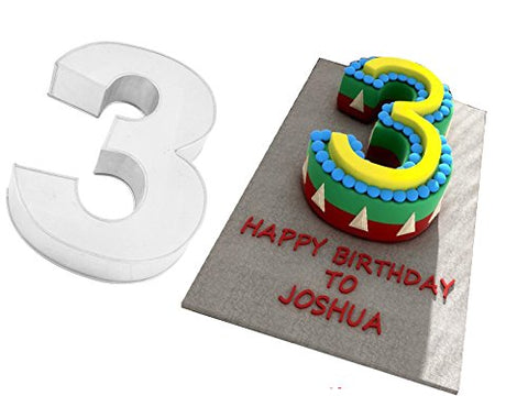 Small Number Three Cake Tin 10" x8" x2.5" (approximate)