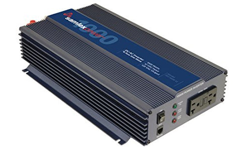Samlex PST100012 1000 Watt Pure Sine Wave Inverter with 2000 Watt Surge, 2 AC Receptacles with PIN Type Battery Cable Lugs