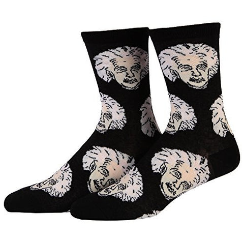 Women's Einstein Crew Socks - Black/White