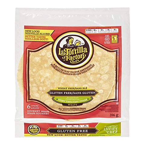 LA TORTILLA FACTORY Smart & Delicious 100 Calorie Tortillas Ivory Teff, WF GF, 6Ct 13.96 OZ