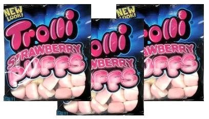 Trolli - Strawberry Puffs Peg Bag, 4.25oz