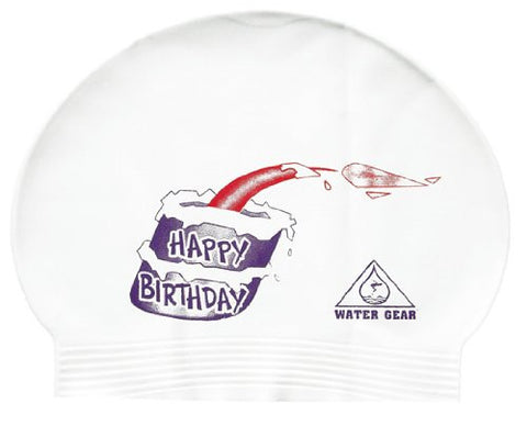 Water Gear Happy Birthday Latex Swim Cap