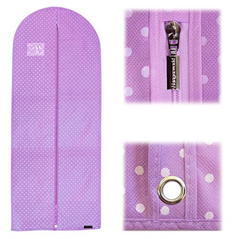 Lilac Breathable Dress Cover with White Polka Dots - 60 Inches