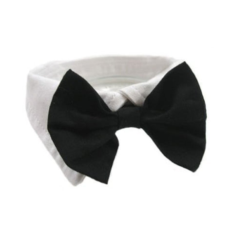 Black Satin Dog Bow Tie and Collar, XXX- Large