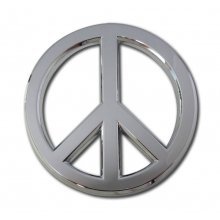 Peace Sign Chrome Emblem, Shiny
