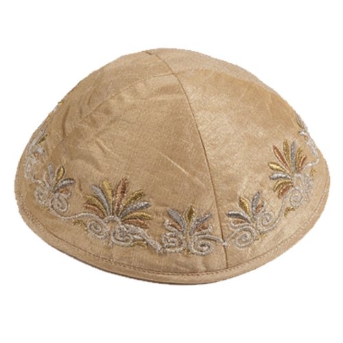 Kippah - Embroidered - Oriental Gold