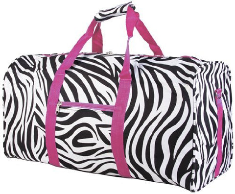 Pink Zebra Print Wholesale Duffle Carrying Bag (21-inch)